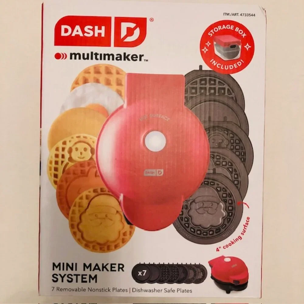 Dash Multimaker Mini Waffle Maker with 7 removable nonstick plates
